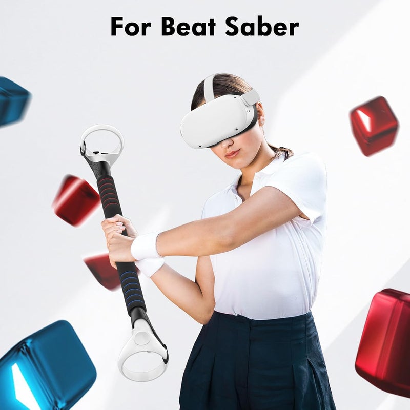 AMVR Gorilla Tag Long Arms Beat Saber Handles Compatible with Oculus Quest 2/Quest/Rift S, VR Controller Extension Grip Accessories 2 in 1 Sticks Attachment, Reinforcement with Tie Wraps(Not for Q3) - Image 5